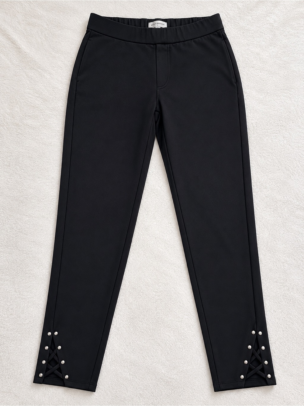 89th & Madison Black Skinny Pants with Stud Detail